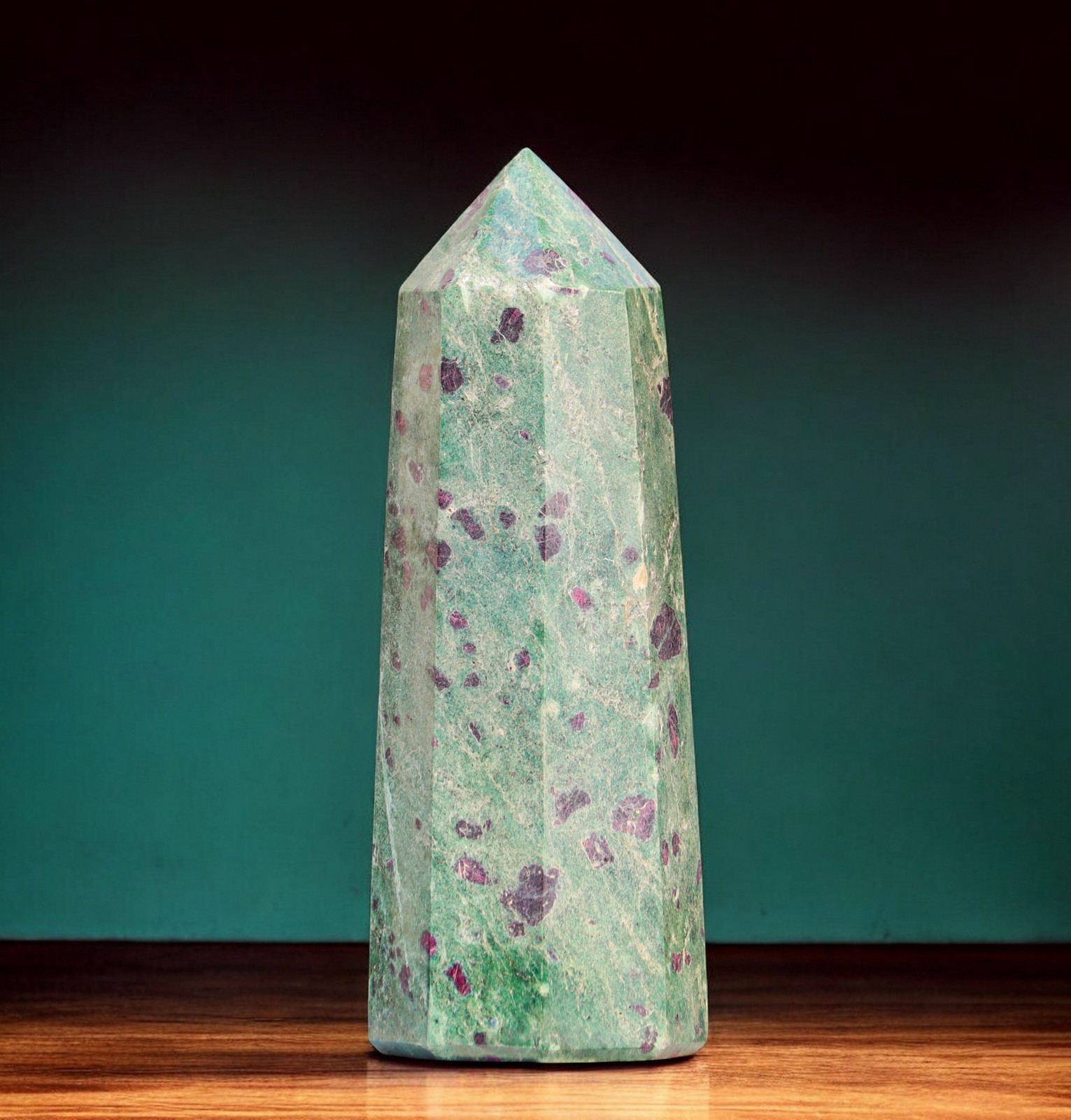 190mm Ruby Fuchsite Mineral Specimen , Home Decoration Reiki Stone Tower Point