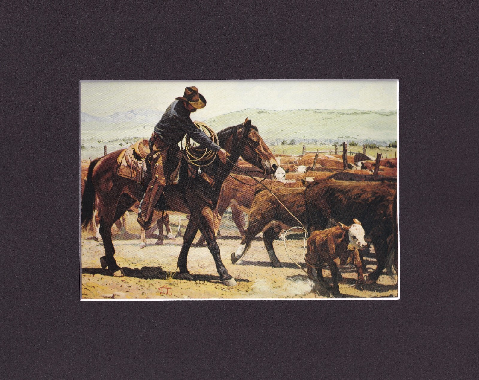 8X10″ Matted Print Western Art Picture: Wayne Justus, You’re Next