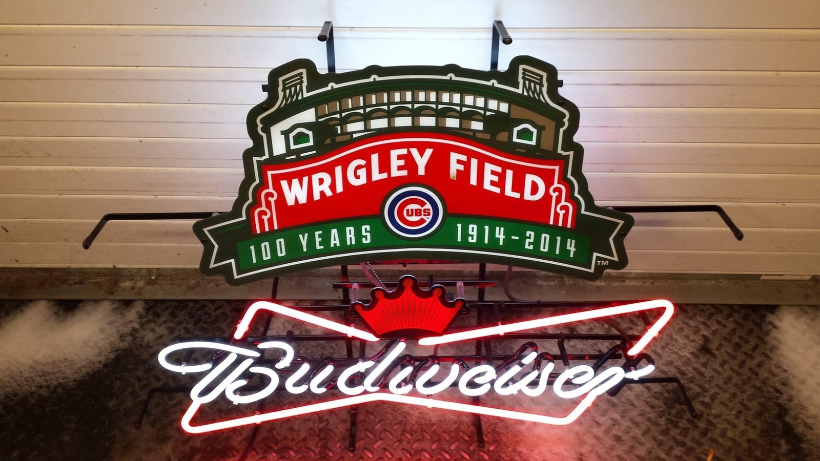 Chicago Cubs Wrigley Field 100 Year 24″x20″ Neon Light Sign Lamp Wall Decor Bar
