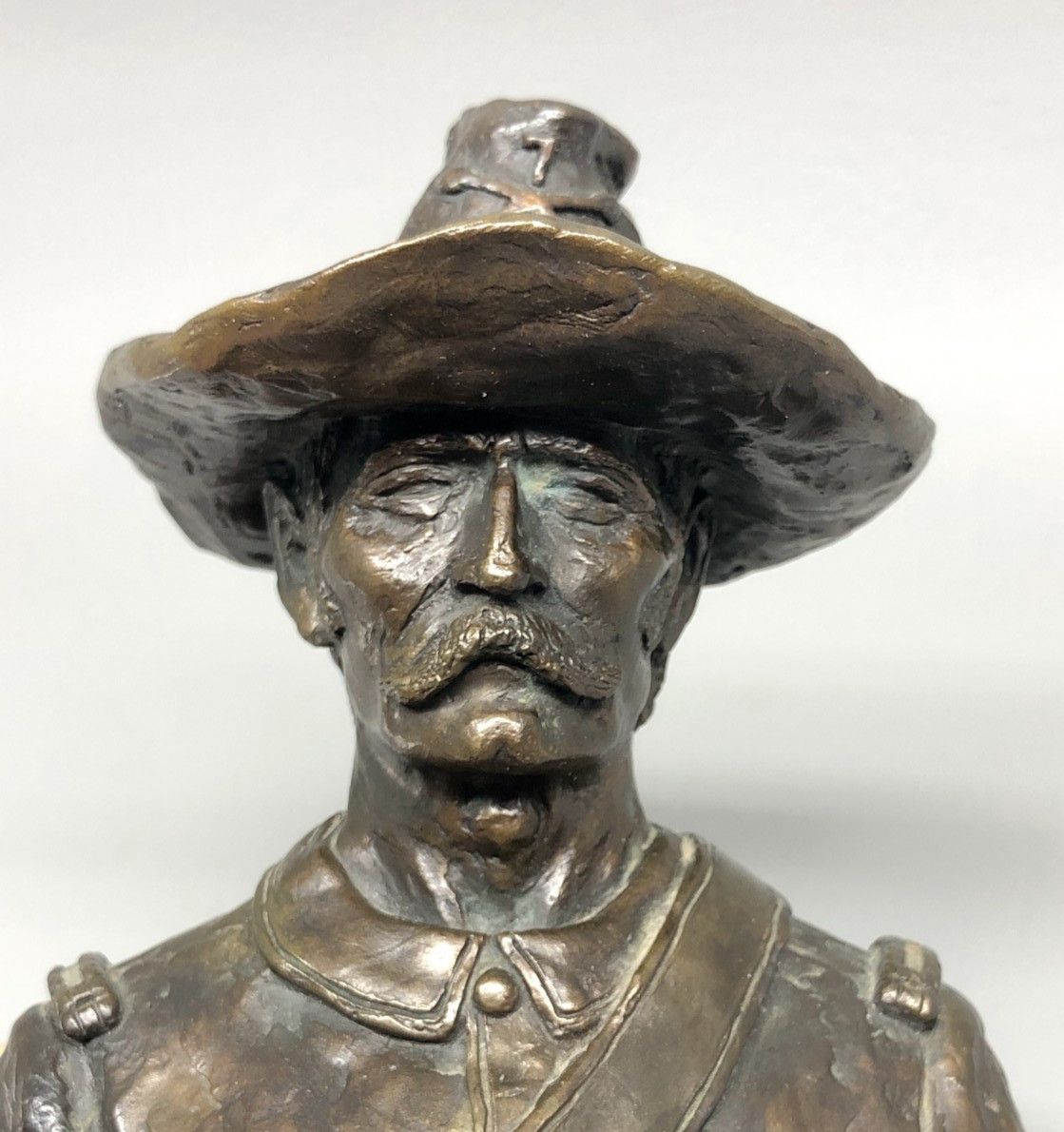 Custer’s 7th Cavalry Officer Bronze Bust by Joe Ruiz Grandee & Forrest Fenn 1969