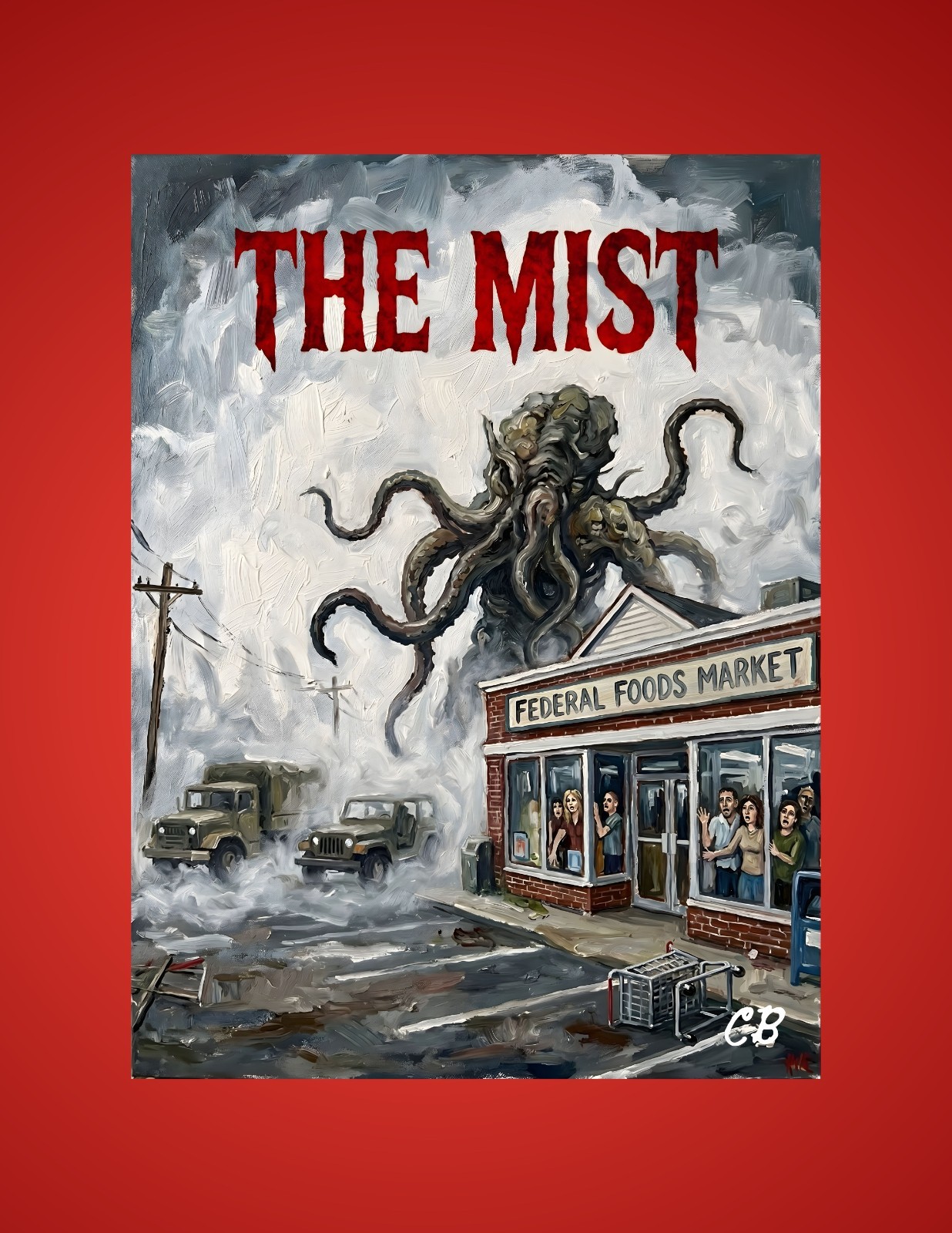 The Mist Reimagined ACEO Print | Stephen King Horror Folk Art | Monster