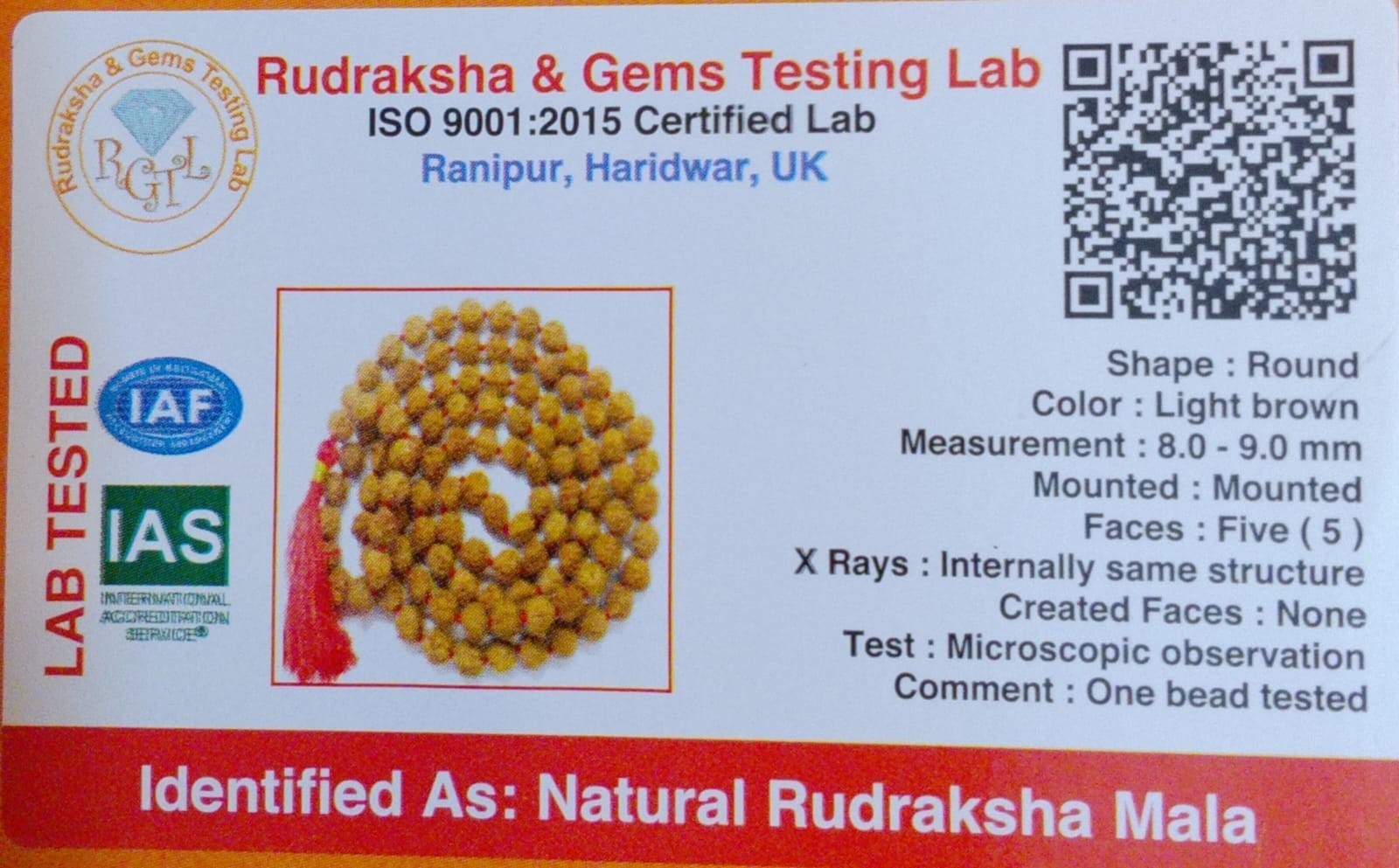 SOVEDIC Original Lab Tested Rudraksha Mala Prayer Beads Men Women