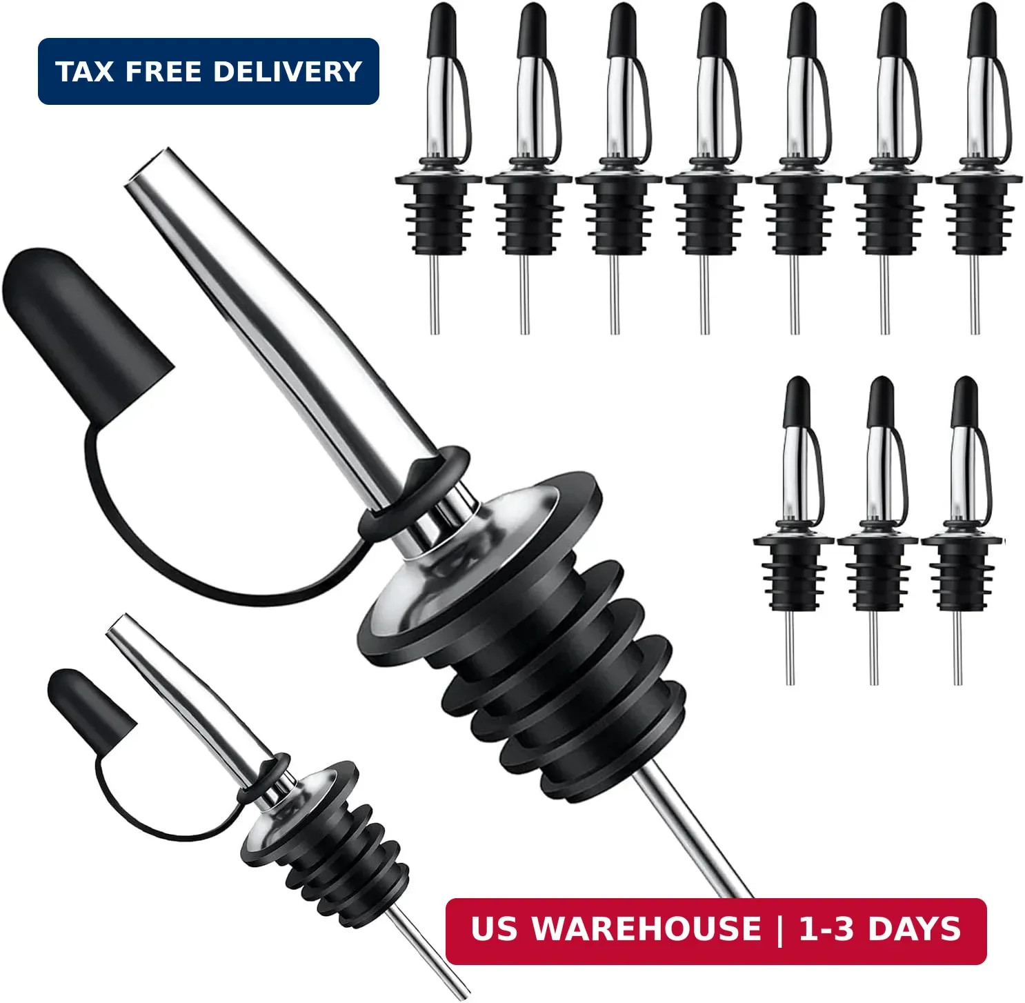 Pafusen 12 Pack Liquor Pour Spout With Dust Caps – Bottle Pourers for Alcohol, O