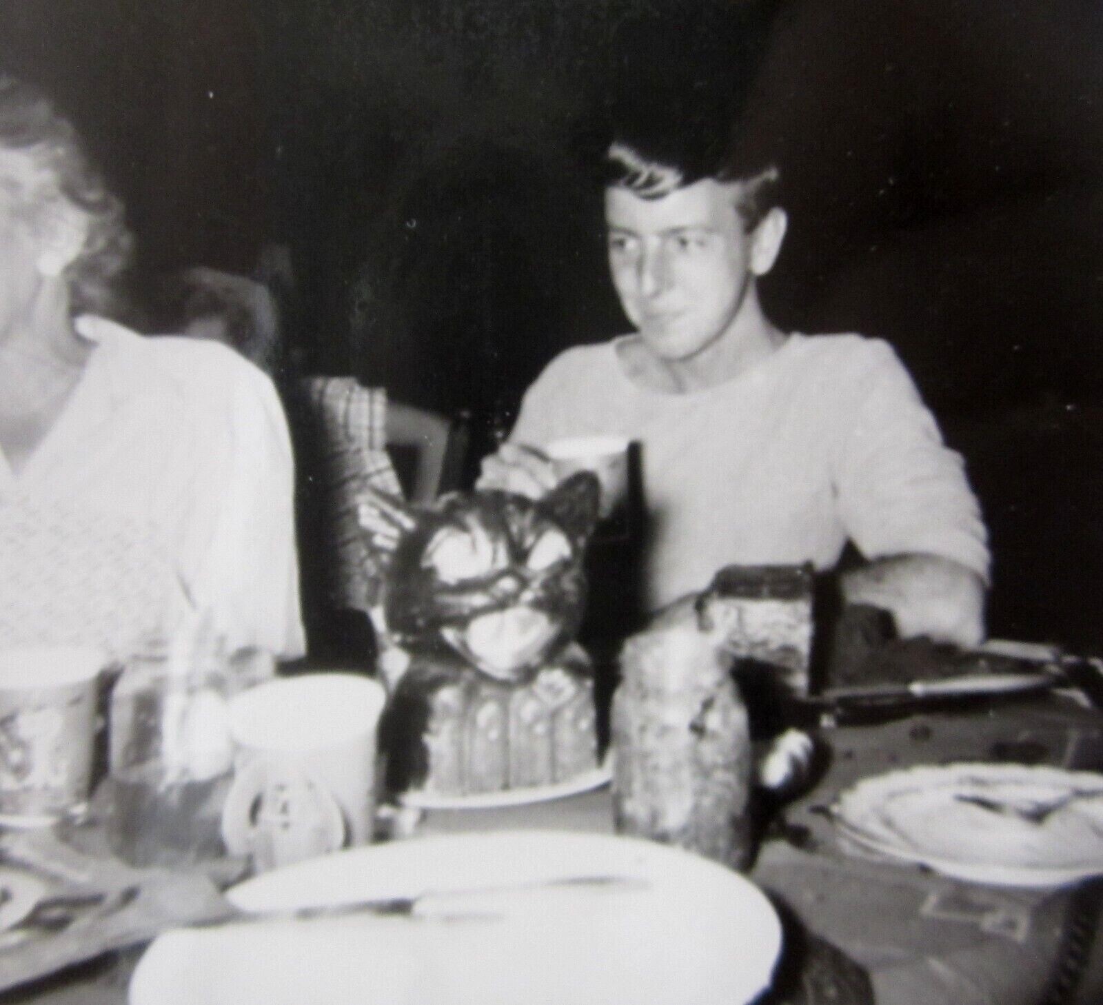 Vintage Halloween Party Black Cat Centerpiece Table Decorations Photo 1950-60s