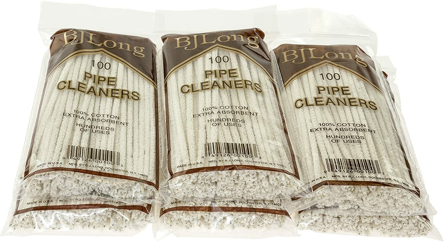 6 Packs of 100 BJ Long 6.5″ Long Extra Super Absorbent Pipe Cleaners – 1252-6
