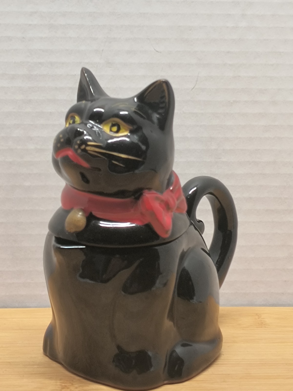 Shafford Japan Ceramic Creamer & Sugar Shaker Cat 1950’s Rare 5.5″ Tall x 4.5″ L