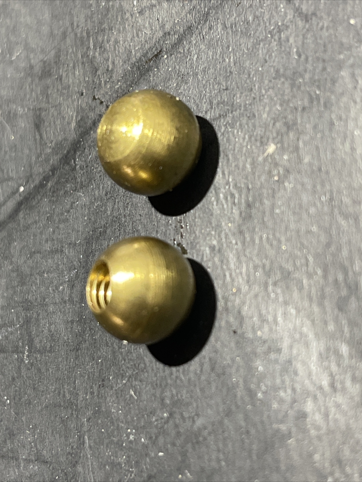 vintage solid brass 3/8 diameter ball with 10/32 thread unfinished Lot Of 12