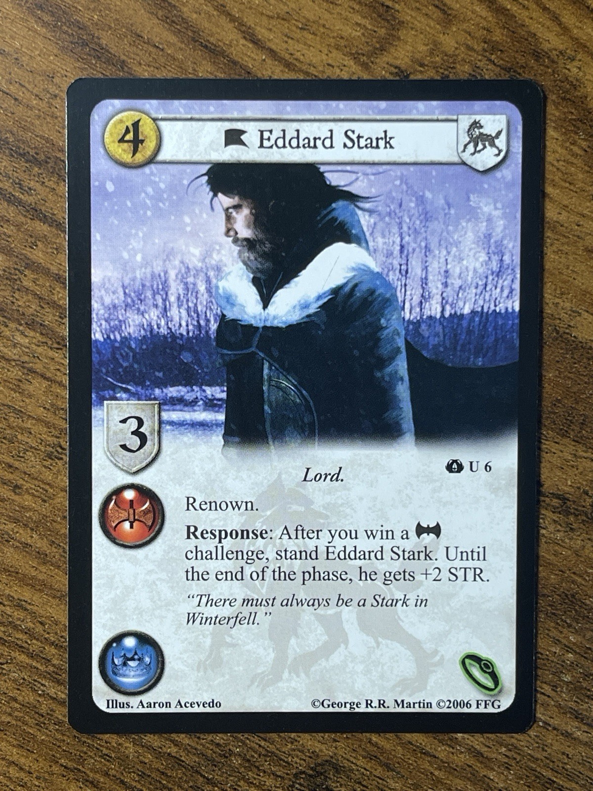 2006 FANTASY FLIGHT GAME OF THRONES CCG TCG IRON THRONE EDITION EDDARD STARK