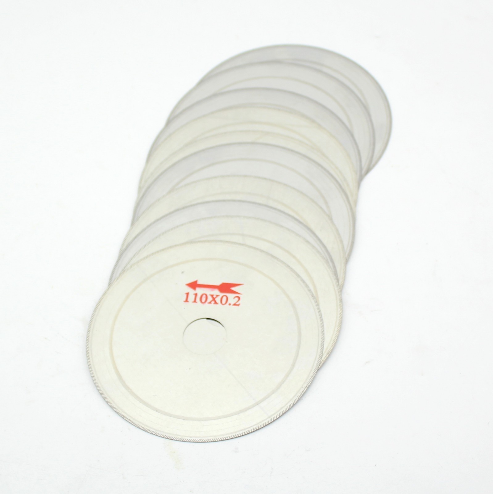 10Pcs 4-1/2″ 110mm Super-Thin Diamond Lapidary Trim Saw Blade Cutting 0.01″ Rim