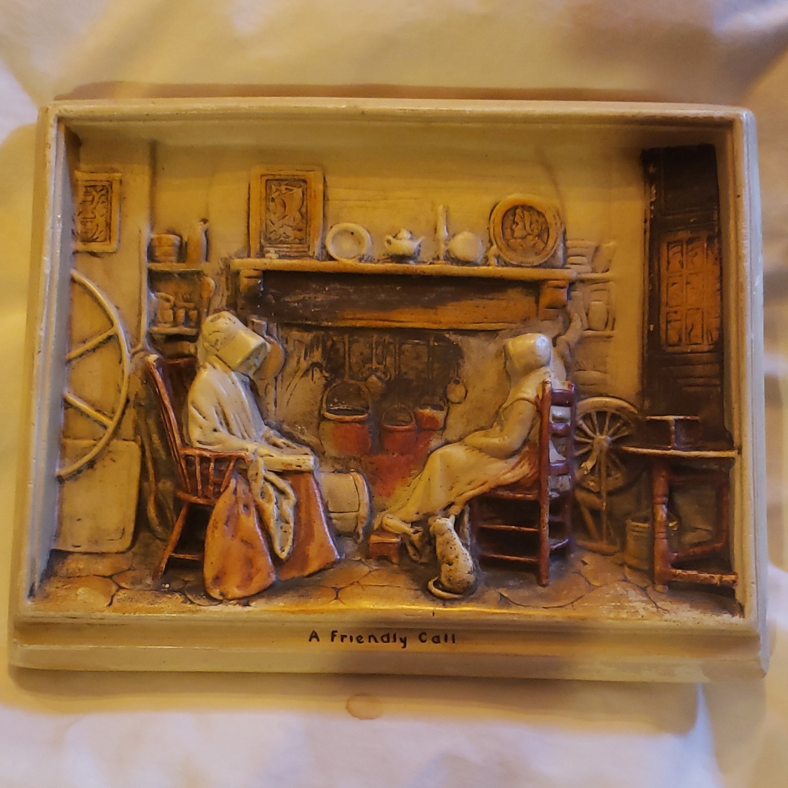 vintage 3D Effect Resin Wall Plaque produced 1930’s by Arthur Osborne