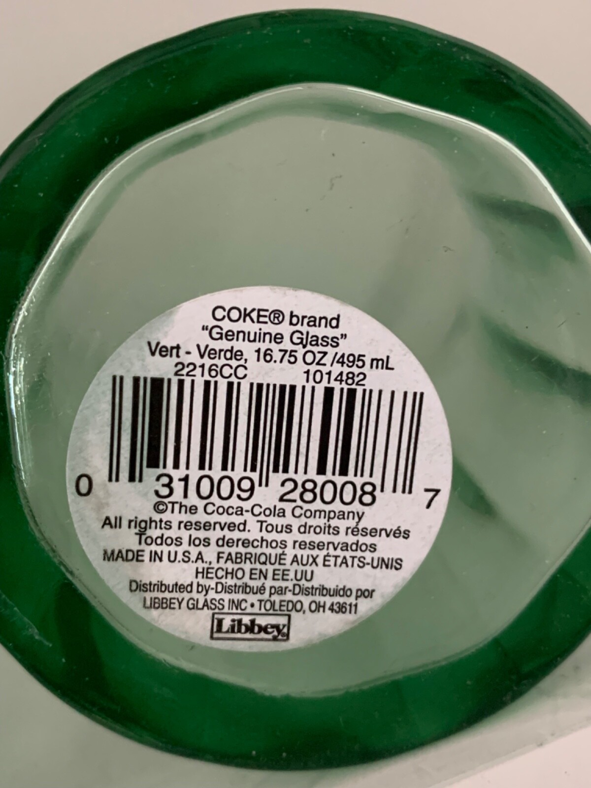2 COCA-COLA GLASSES -NWT!- LIBBEY BRAND IN USA -16.75 OZ- ORIGINAL GEORGIA GREEN