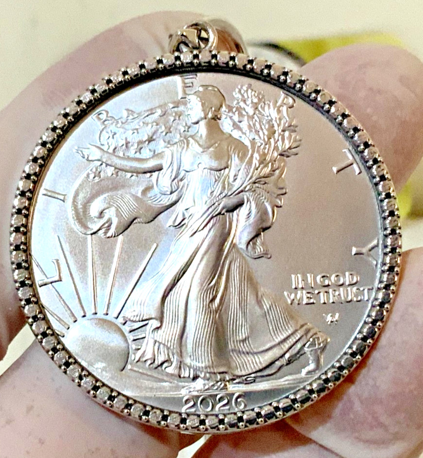 *2026* American Silver Eagle Illusion Bezel Sterling Silver (S925) Keychain