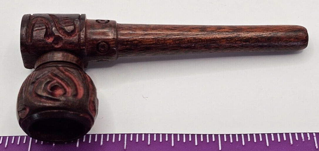 2 Pack – 3” Rosewood Hand Smoking Pipe w/Carb – Quality Wood HANDMADE w/ Screens
