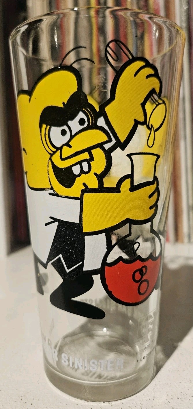 SIMON BAR SINISTER Character Glass, 1970s PEPSI COLLECTOR SERIES, 5″ Tumbler