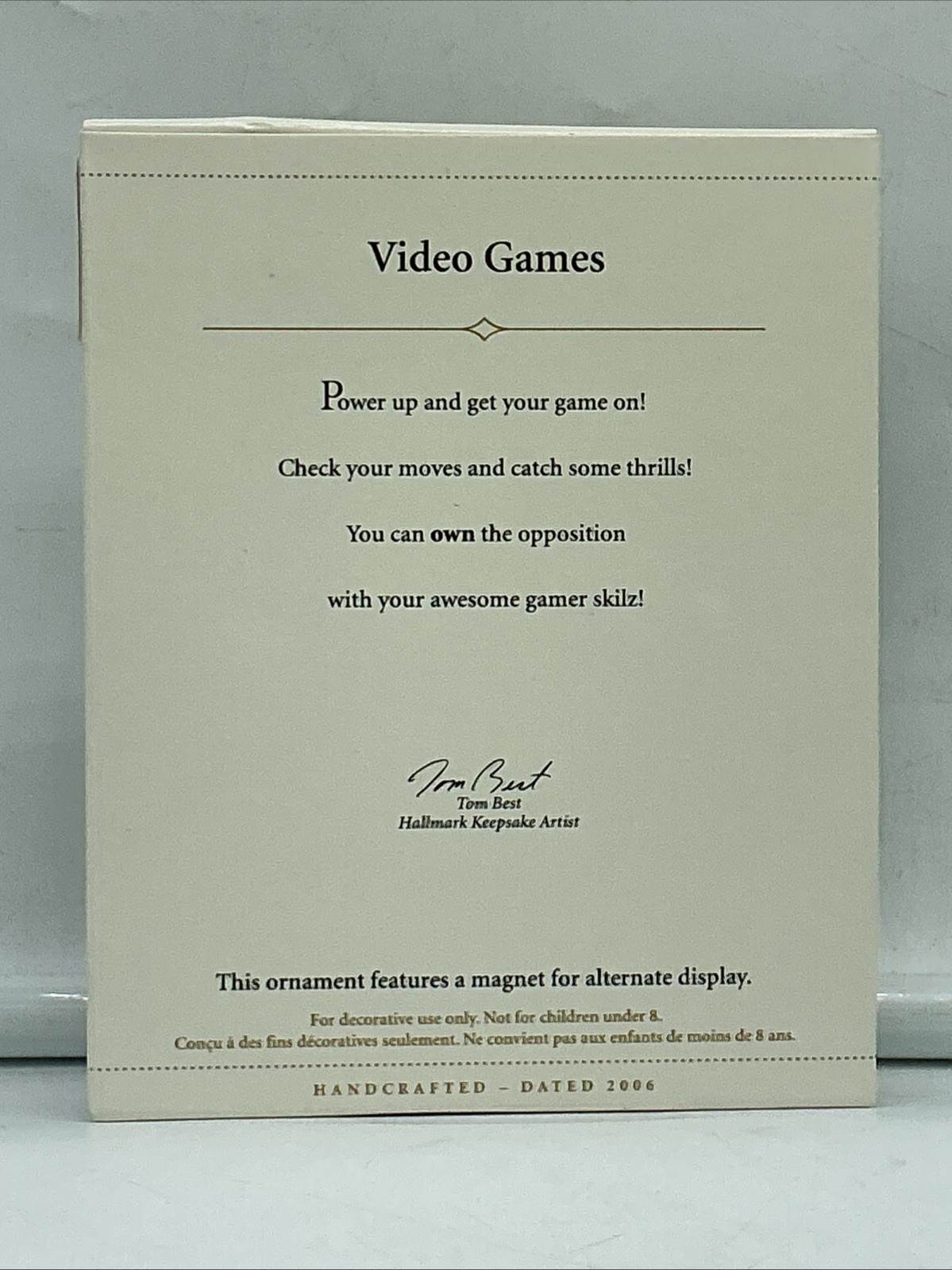 Hallmark Keepsake Ornament Video Games ” Game On ” 2006 – FREE SHIPPING