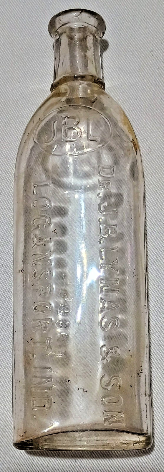 Dr. J. B. Lynas & Son MEDICINE BOTTLE Logansport Indiana IN