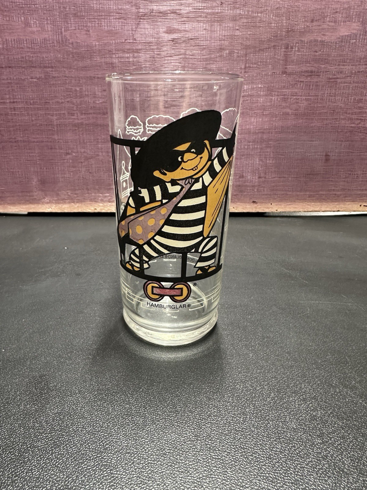 Vintage McDonald’s Hamburglar Collector Series Tumbler Glass Collectible 1977