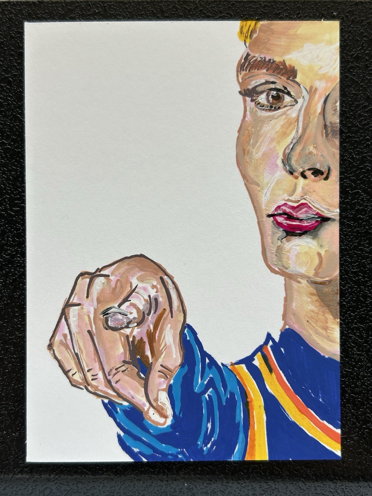 ACEO Sketch Card 1/1 Sophie Cunningham Pointing * Indiana Fever * Hand-drawn ART