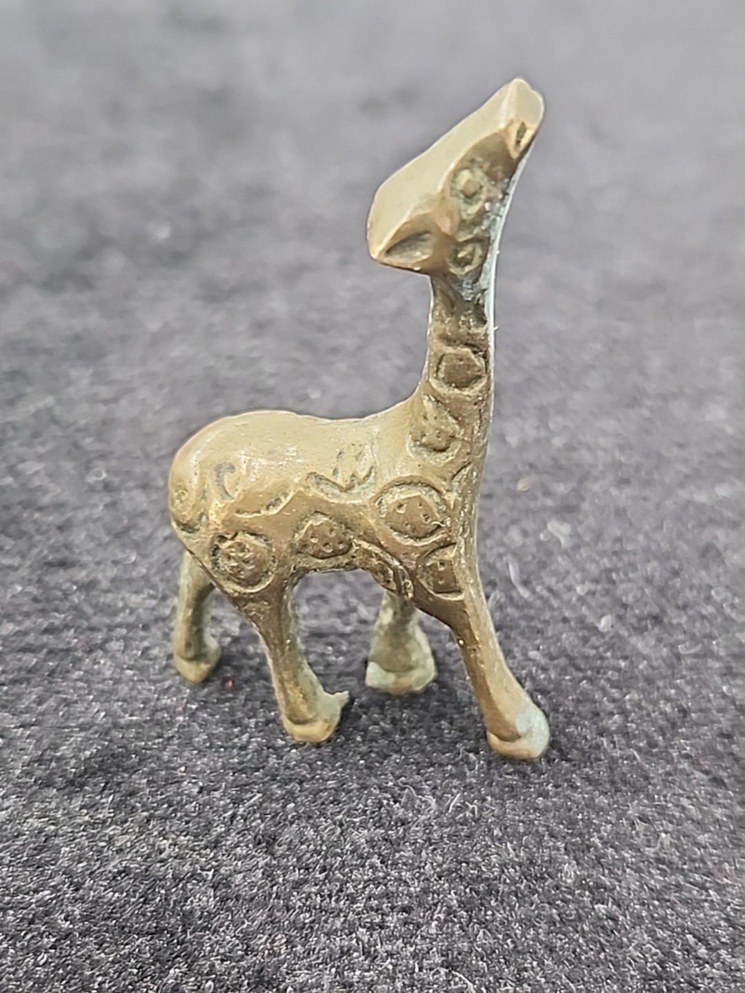 Mini Bronze Giraffe With Patina