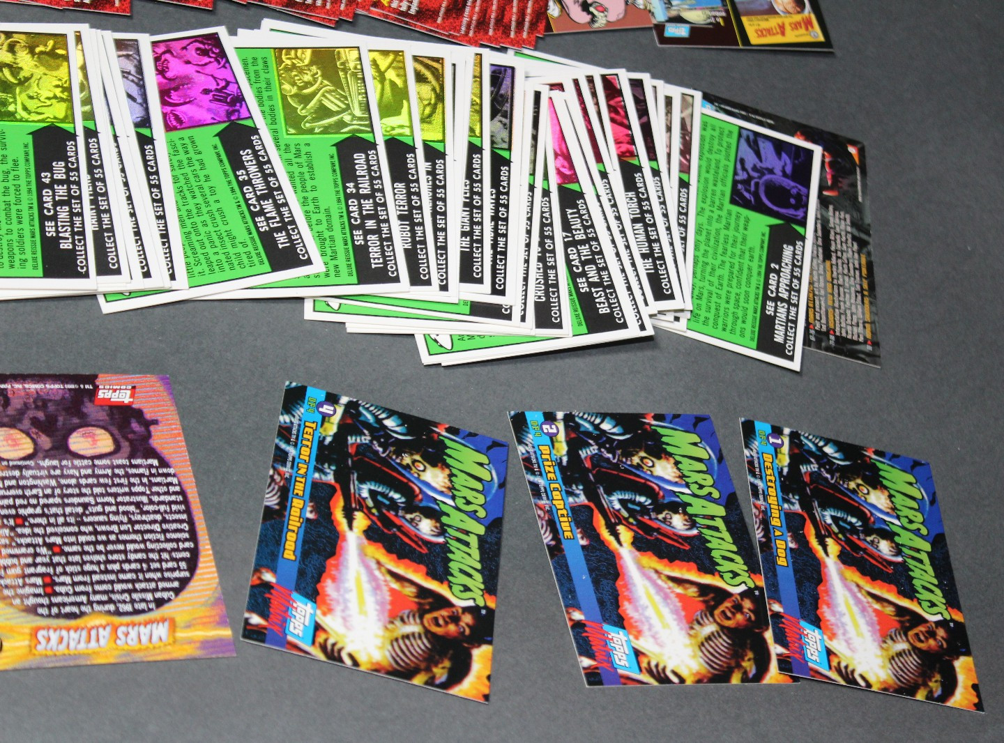 Topps Mars Attacks 106 Piece Vintage Trading Cards Set Complete 1994 And Bonus