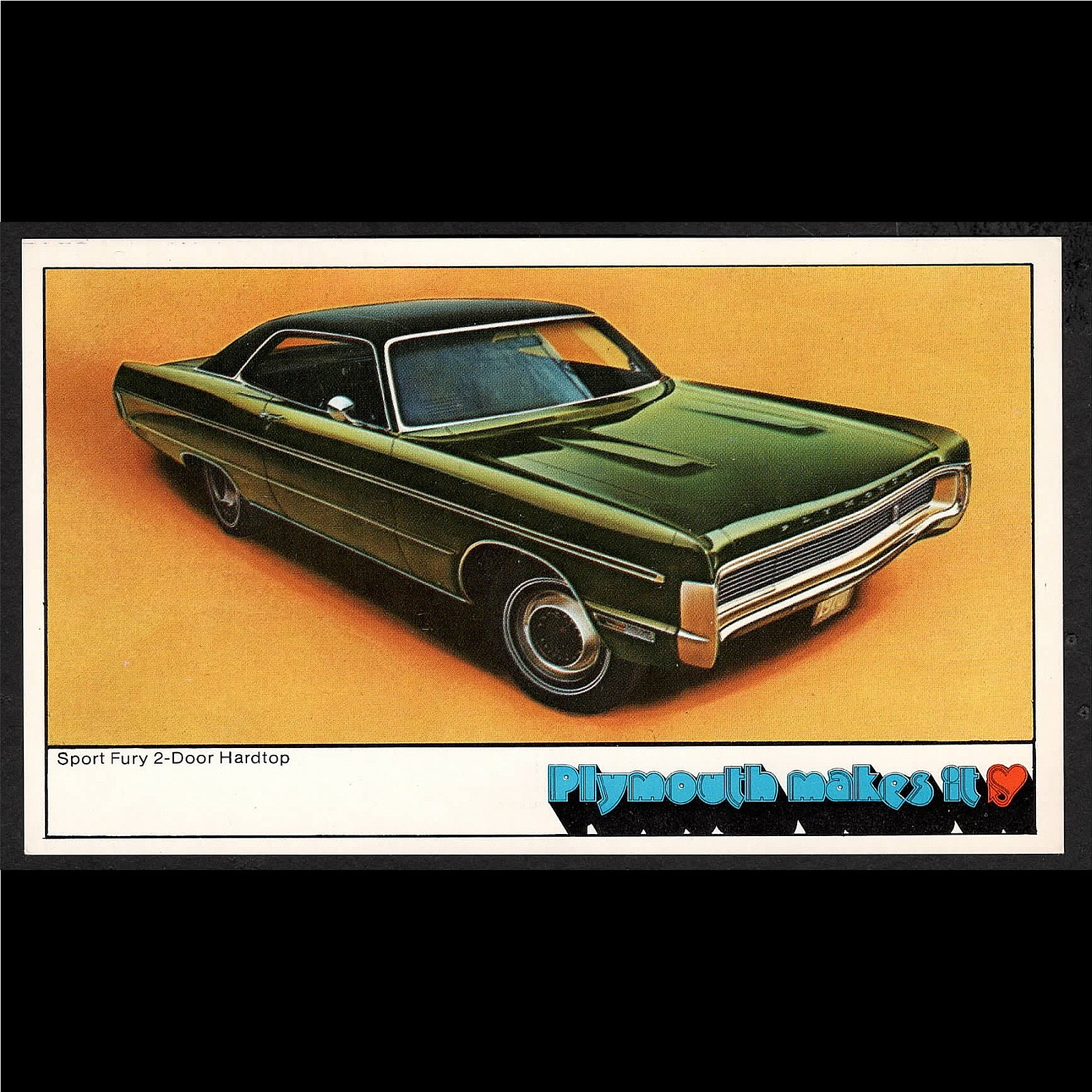 1970 Plymouth Sport Fury 2-Door Hardtop: Original Dealer Promo POSTCARD Unused