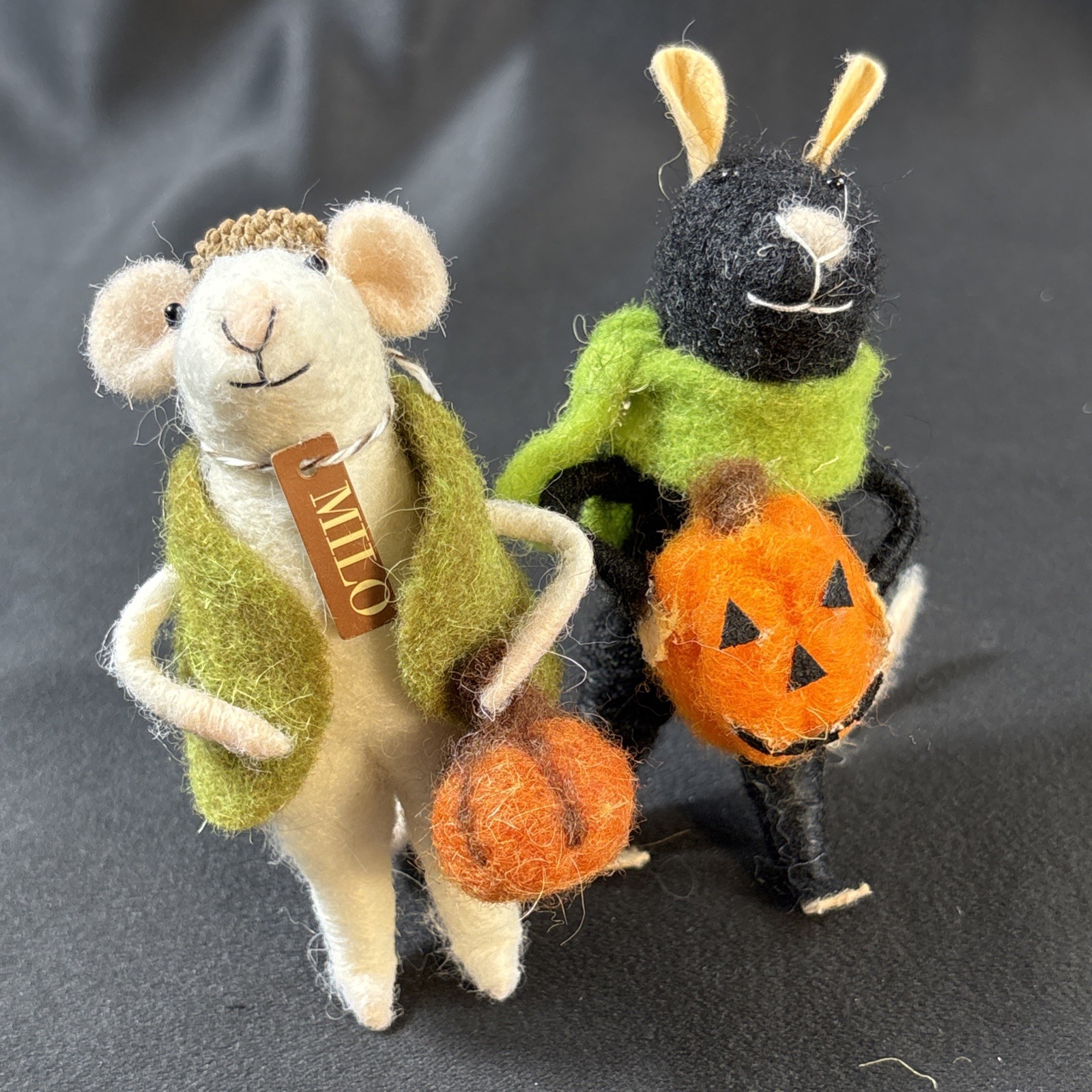 Primitives by Kathy Milo Pumpkin Mouse Plus a Friend Felt Halloween Fall Mice