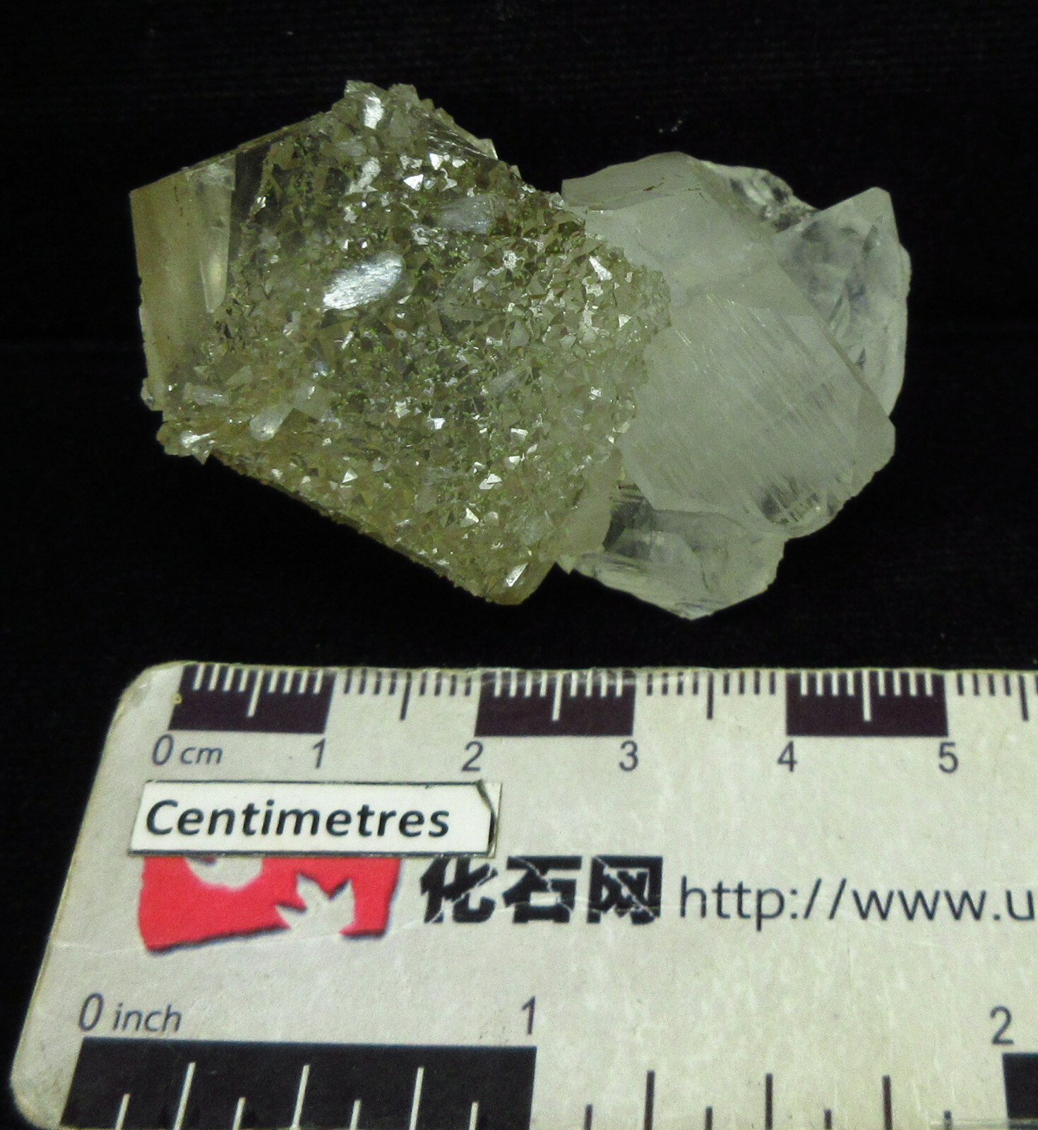 Calcite on apophyllite # 7543