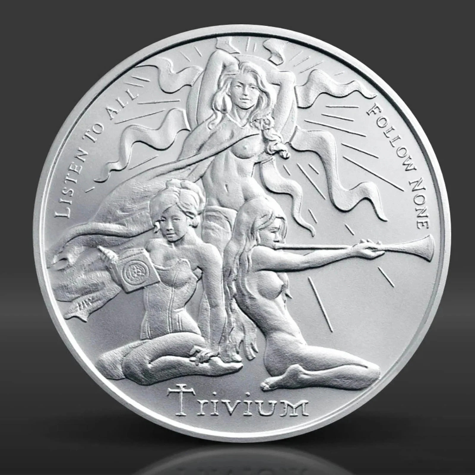 1 Oz .999 Fine SiIver Round SiIver Shield Trivium Girls SiIver Shield BU–