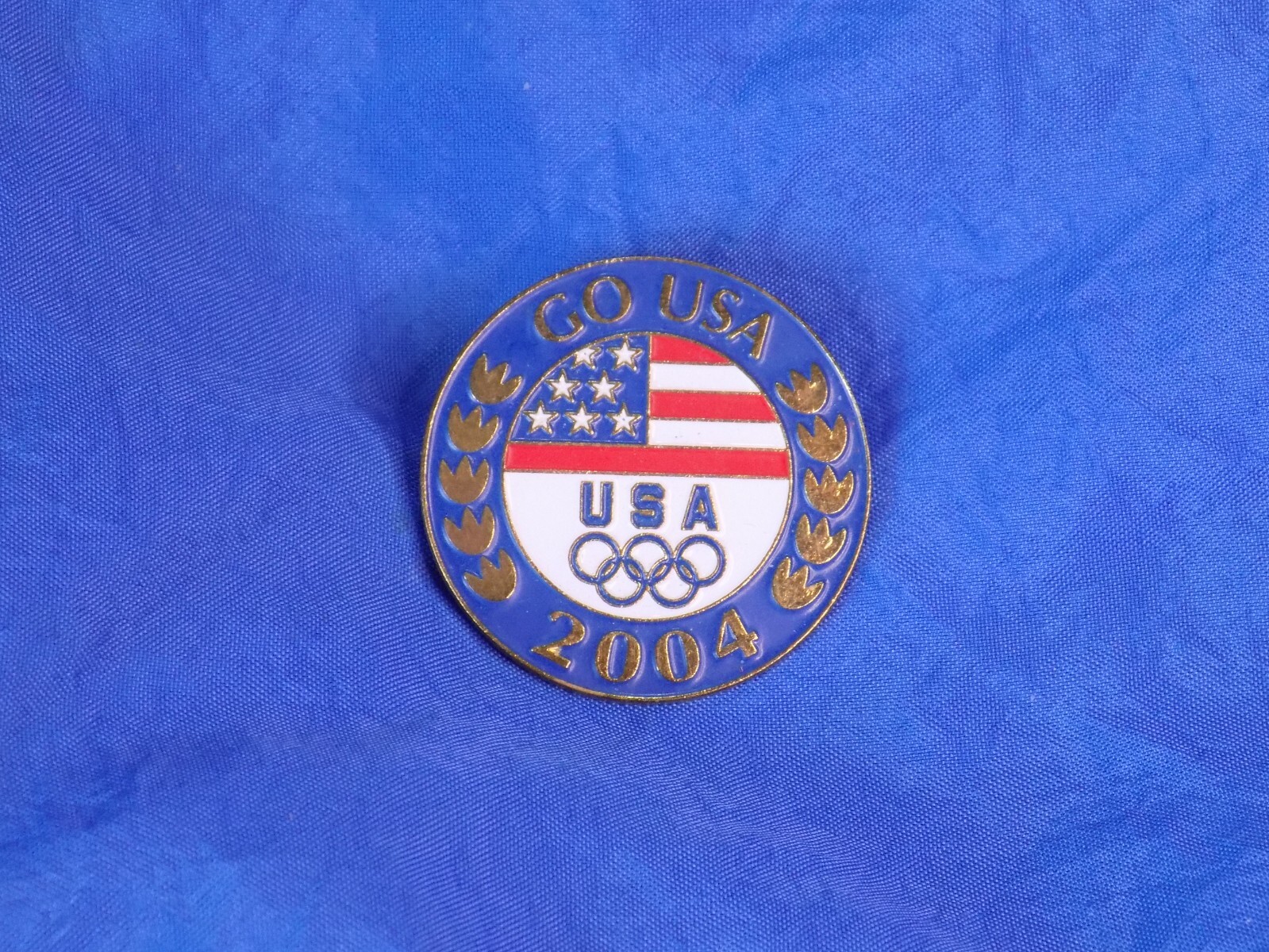 GO USA 2004 OLYMPICS Lapel Pin Hat Pin ATHENS GREECE Aminco