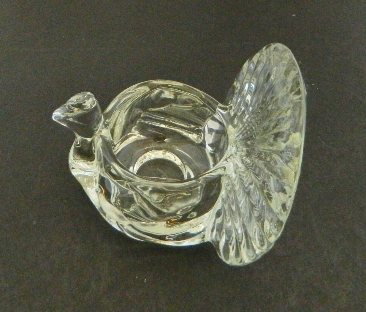 Turkey Avon Tea Light Votive Candle Holder Clear Art Pressed Glass 1970’s