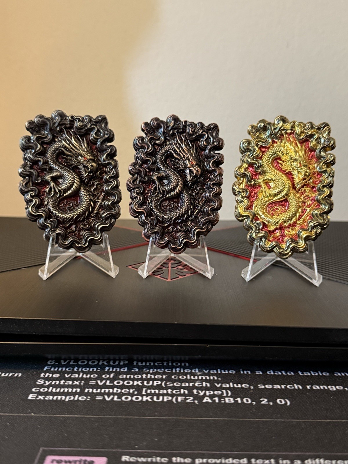 Narco Chasing The Dragon Set Of 3 Only 50 Sets Made. 3” Tall Extremely Detailed.