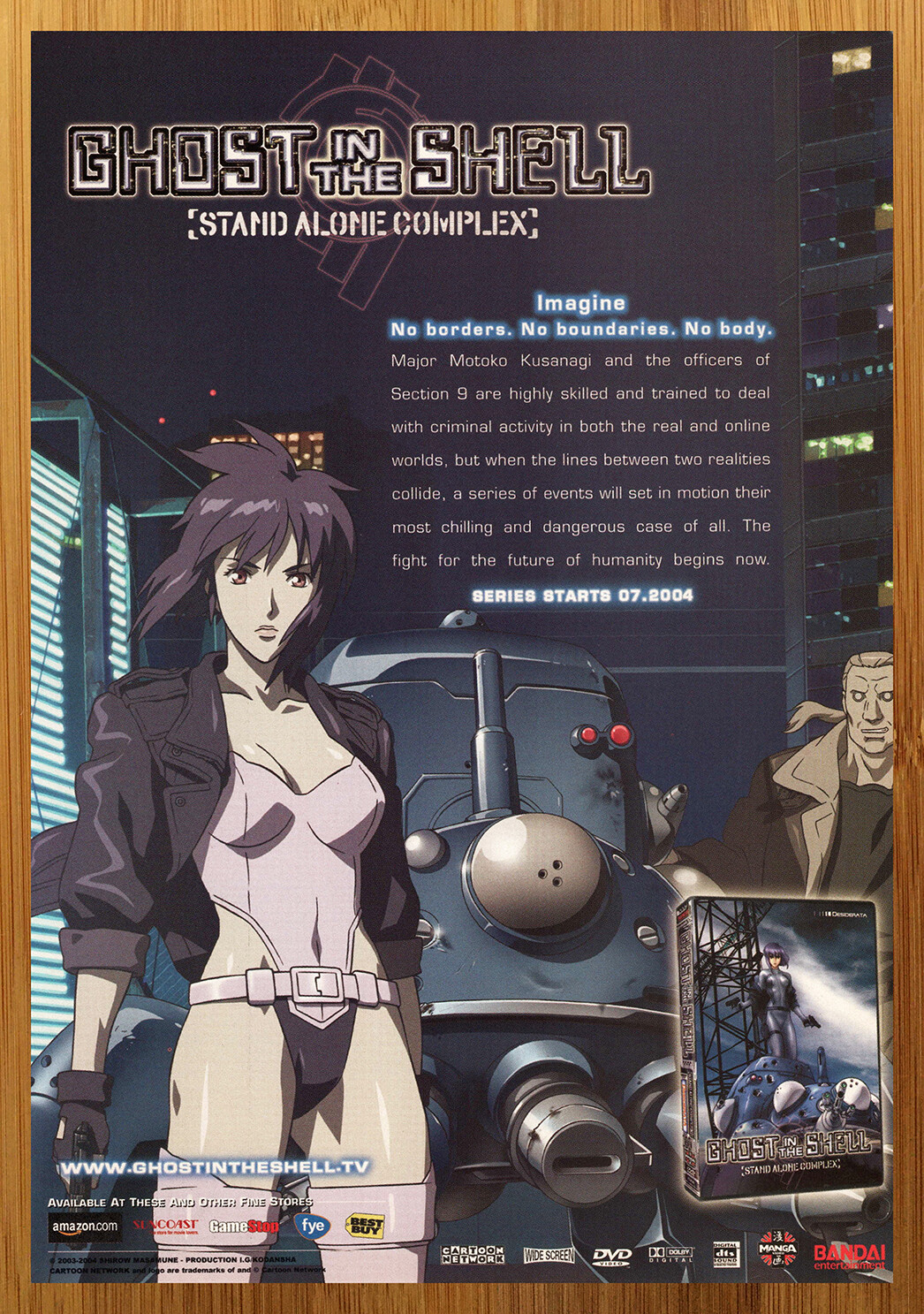 2004 Ghost in the Shell Stand Alone Complex PS2 PSP Print Ad/Poster Official Art
