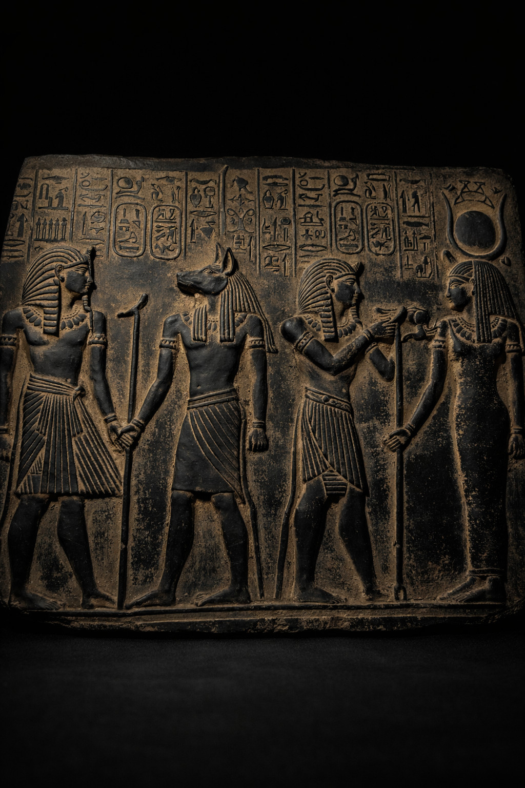 Rare Ancient Egyptian Antiquities Stela God Anubis Pharaonic Stone Sculpture