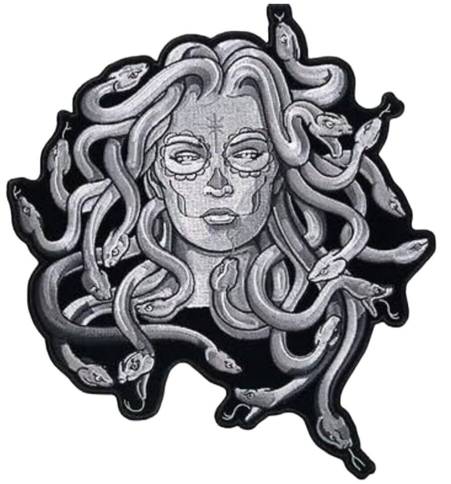 Medusa Snakes Embroidered Patch – 4.0 X 4.0 INCH IRON ON OR SEW ON