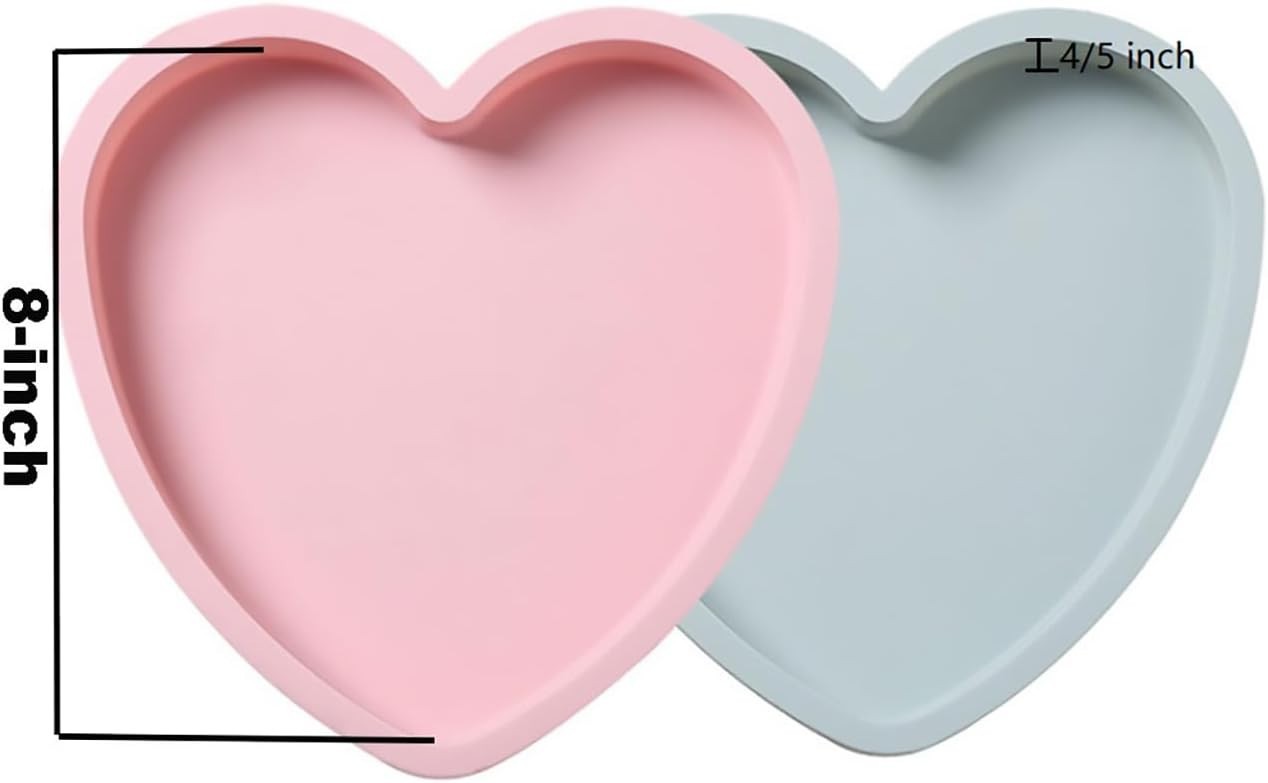 Reusable Heart-Shaped Silicone Cake Molds – 2PCS 8 Inch Baking Pans for Parties