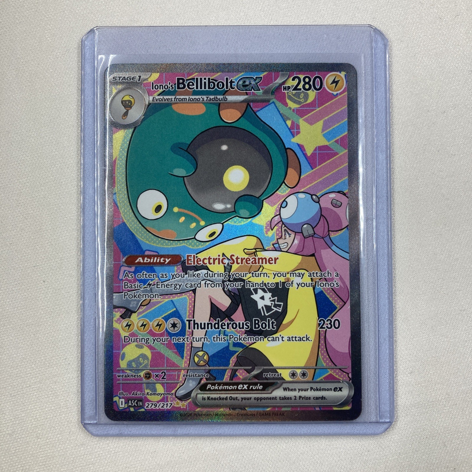 Pokemon Iono’s Bellibolt EX SIR 279/217 Ascended Heroes NM TCG