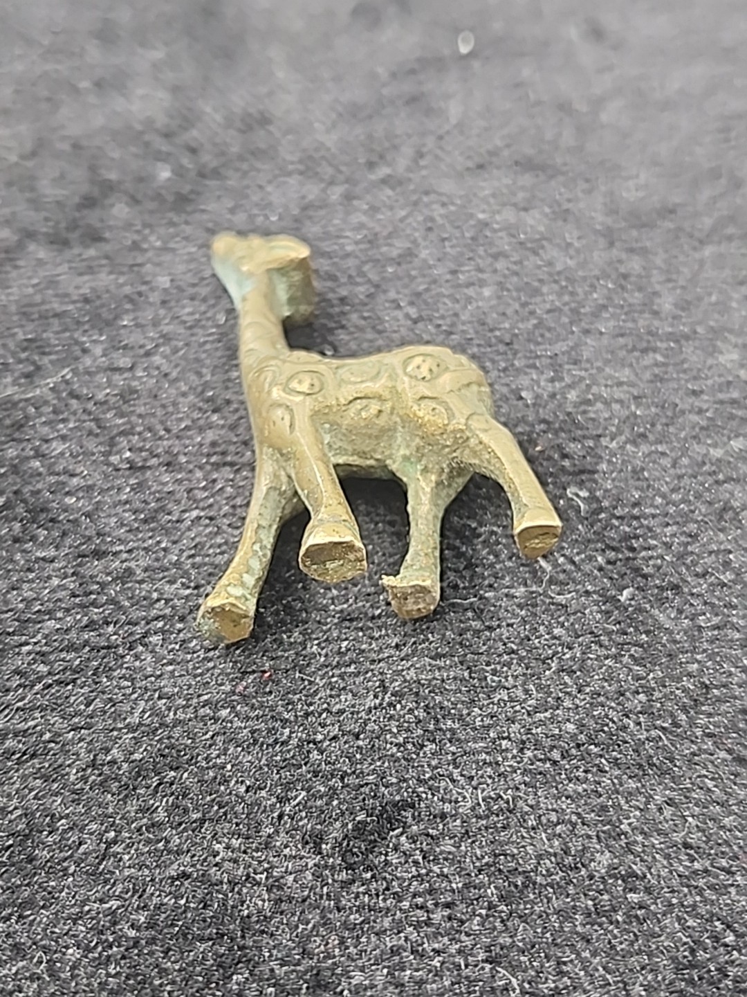 Mini Bronze Giraffe With Patina