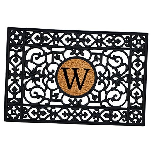 160012436W Rubber Monogram Insert Doormat, 2′ x 3′ () Letter W