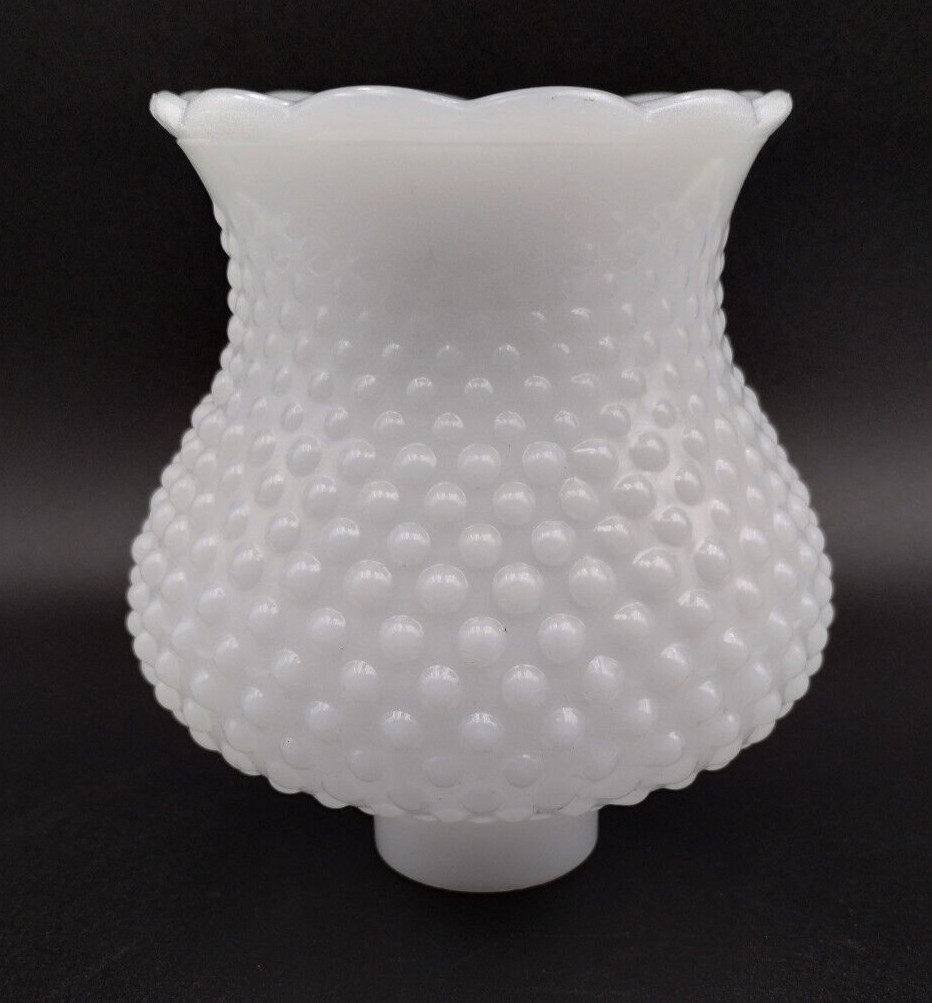 Vintage Tulip Hobnail Lamp Shade, Milk Glass. 1 5/8″ Fitter.