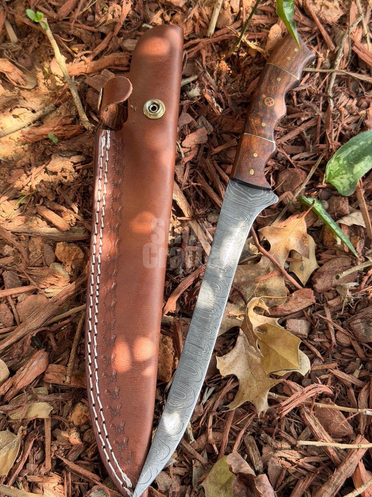 13” Damascus Steel Fillet Knife – Handmade Flexible Fishing Cutting Sharp Blade