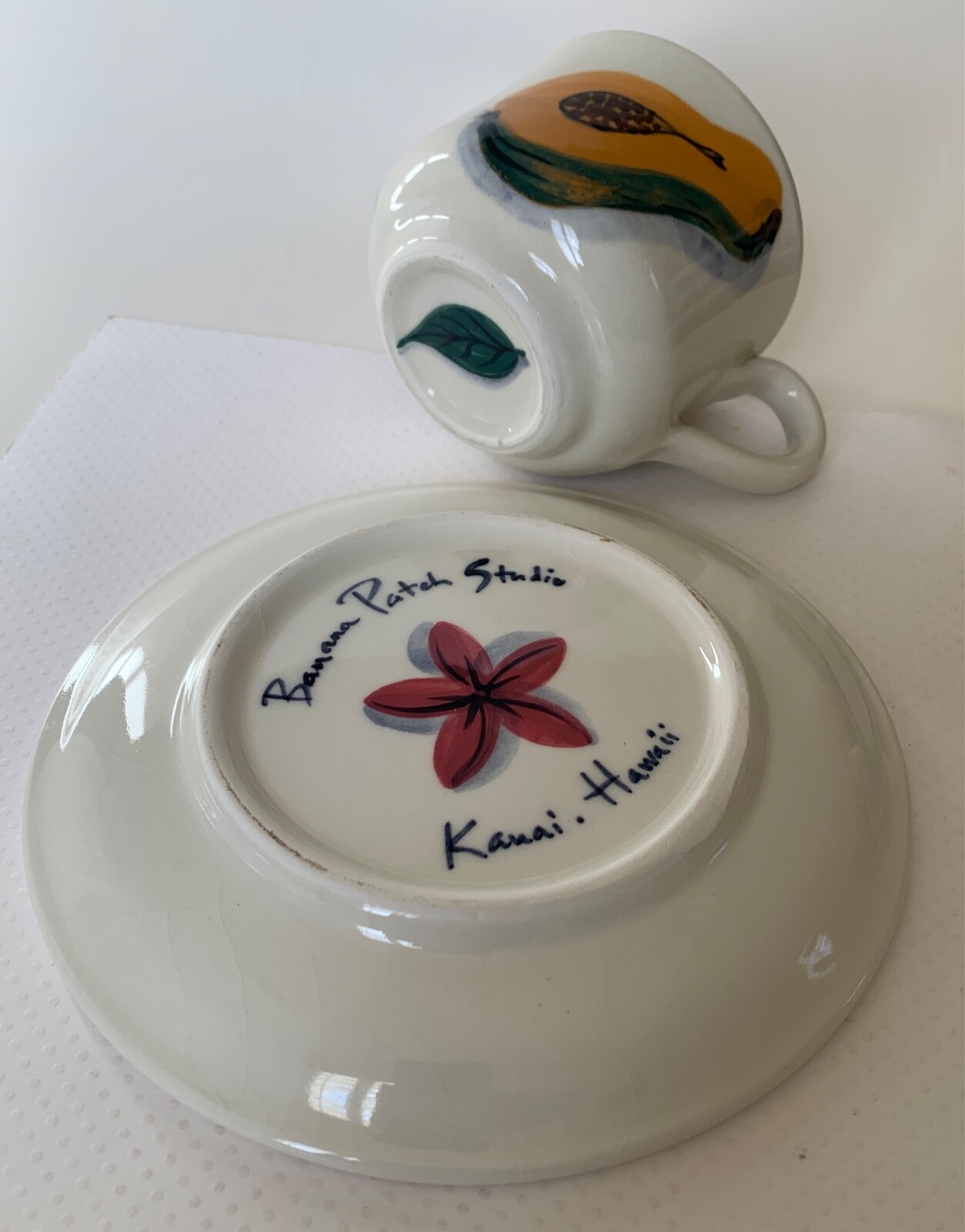 Vintage Large Banana Patch Papaya Studio Mug & Plate