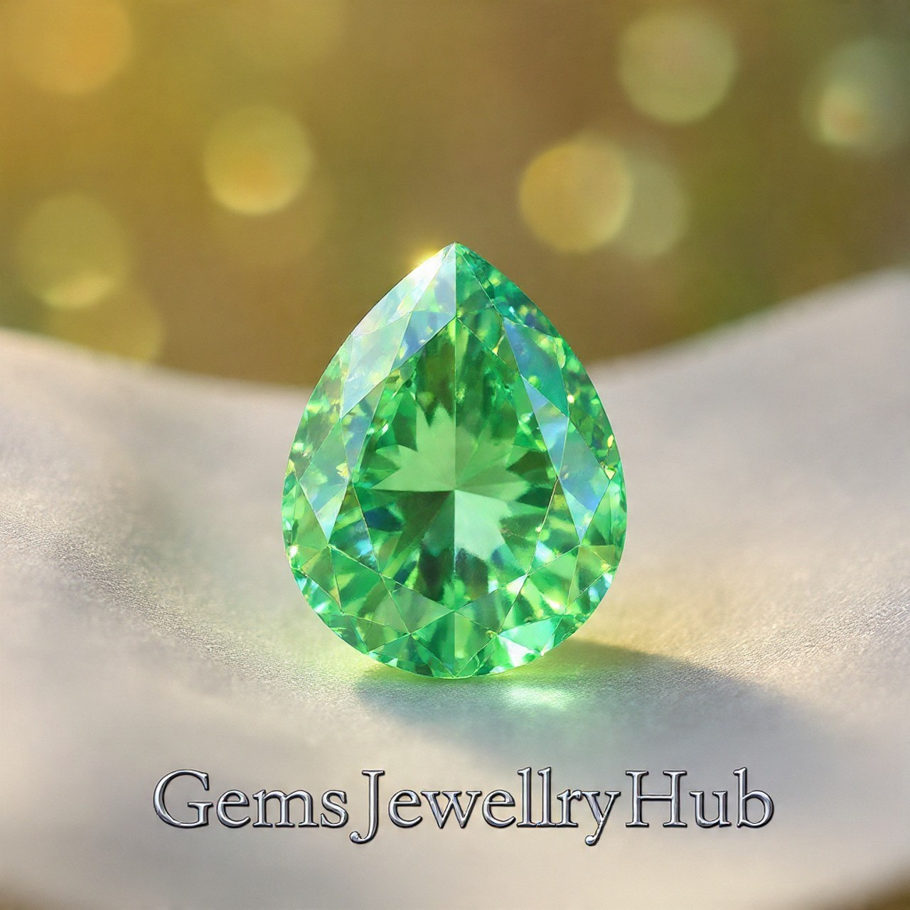 ✨💎5 Ct AAA+ Natural Certified Green Diamond Pear Cut D Grade VVS1 Clarity
