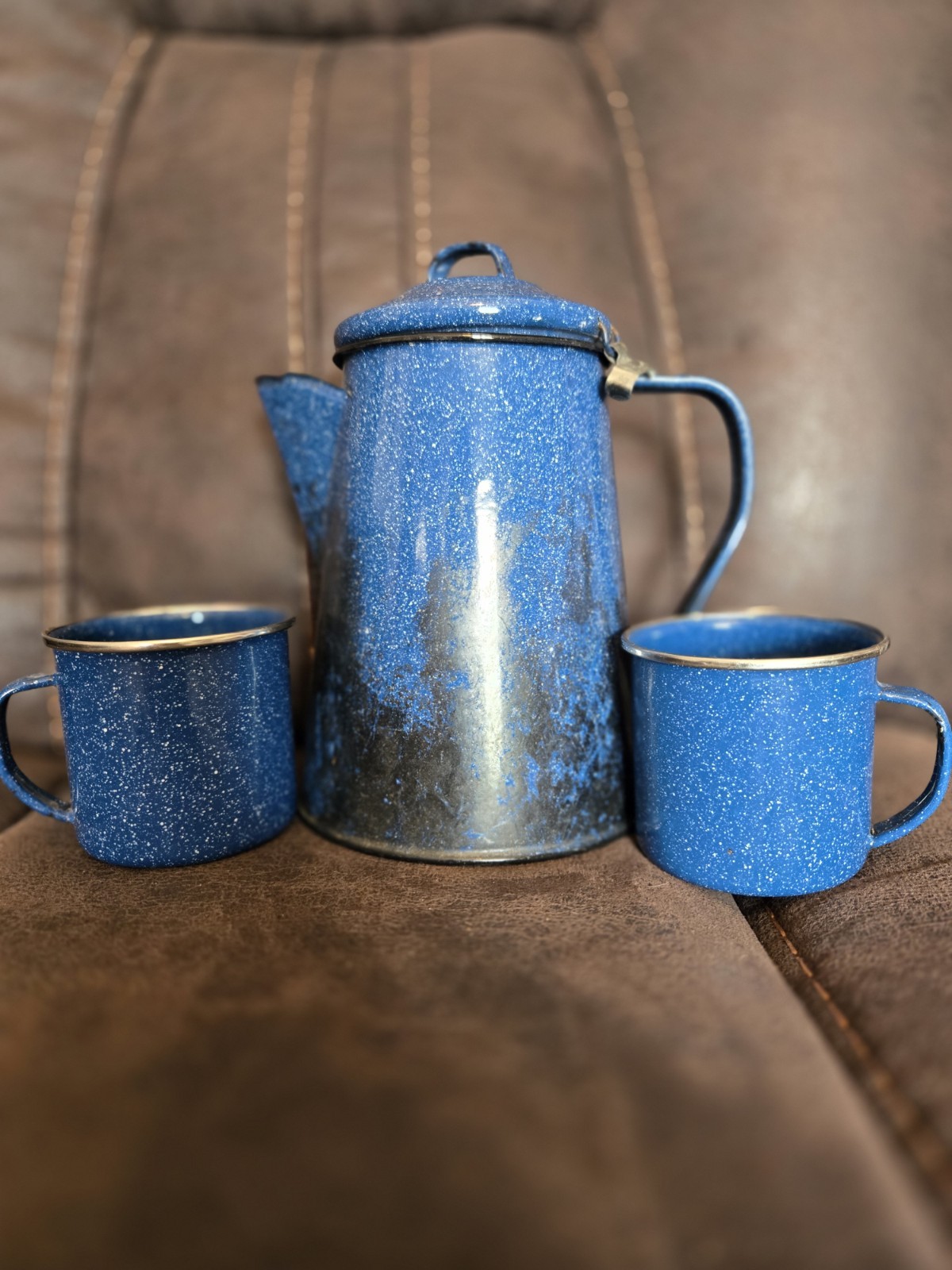 Coffee Pot With Two Cups Missing percolator, Used