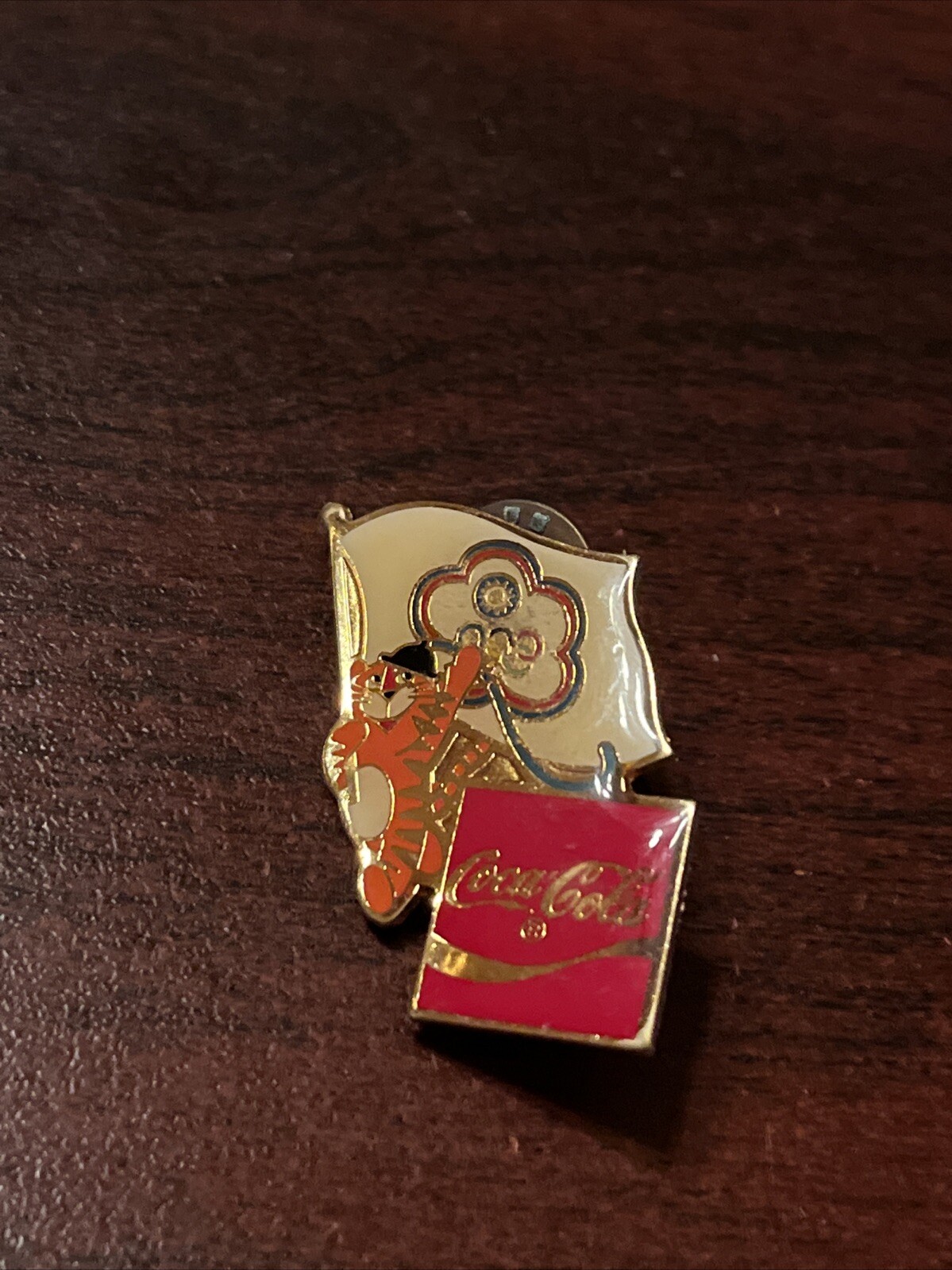 Vintage 1988 Seoul Olympics Coca Cola Hodori Tiger Taipei Flag Lapel Pin