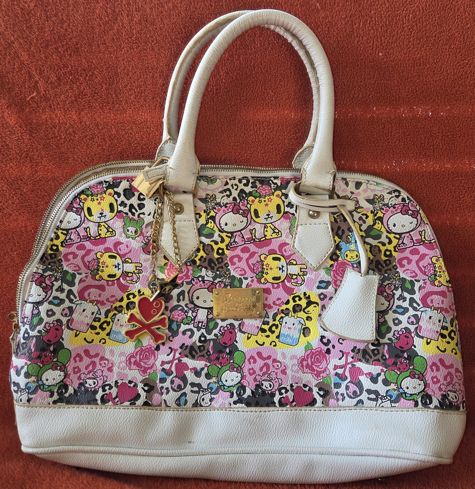 Kawaii Tokidoki x Hello Kitty Collab Leopard Bag Alma Large Multi-Color Purse