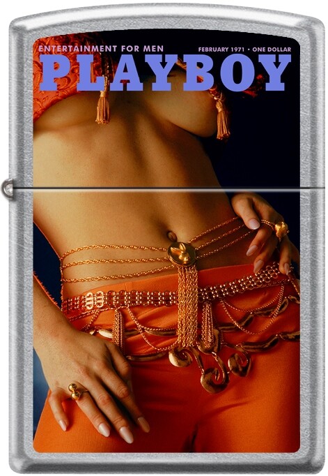Zippo Playboy February 1971 Cover Street Chrome Windproof Lighter NEW RARE