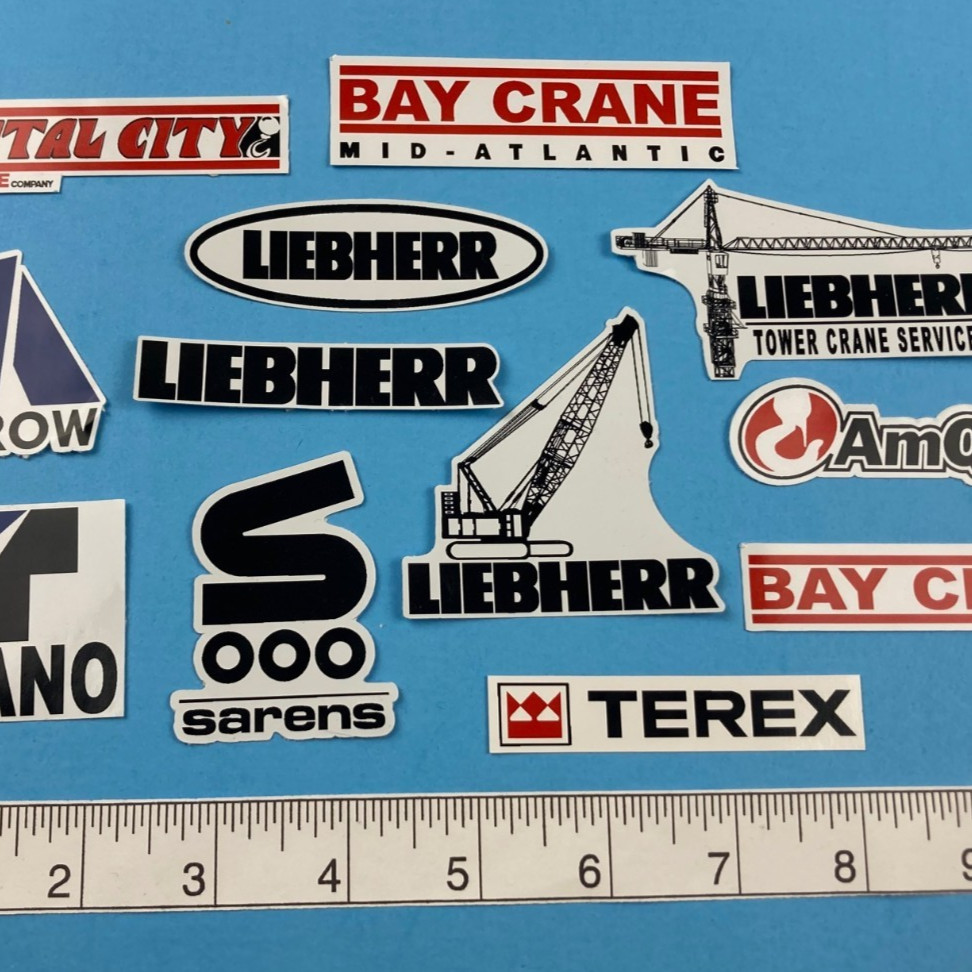 Hard Hat Decal Stickers Bay Crane LIEBHERR TEREX SARENS TADANO MORROW AmQuip