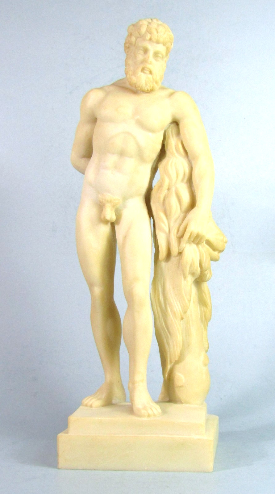 FARNESE HERCULES SCULPTURE Vintage 15″ Crushed Marble Greco-Roman Reproduction