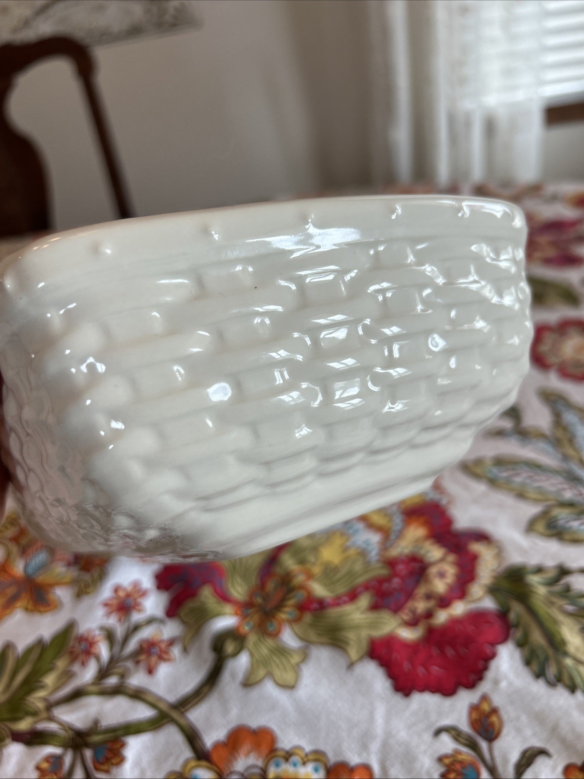 Rare Longaberger Woven Traditions Dish Rectangular Baker 12.5″ x 6.5″ Ivory