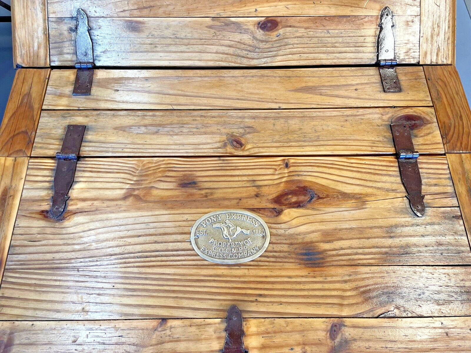 ‘Pony Express’ Rustic Solid Brass Wall Sign Plaque Decor